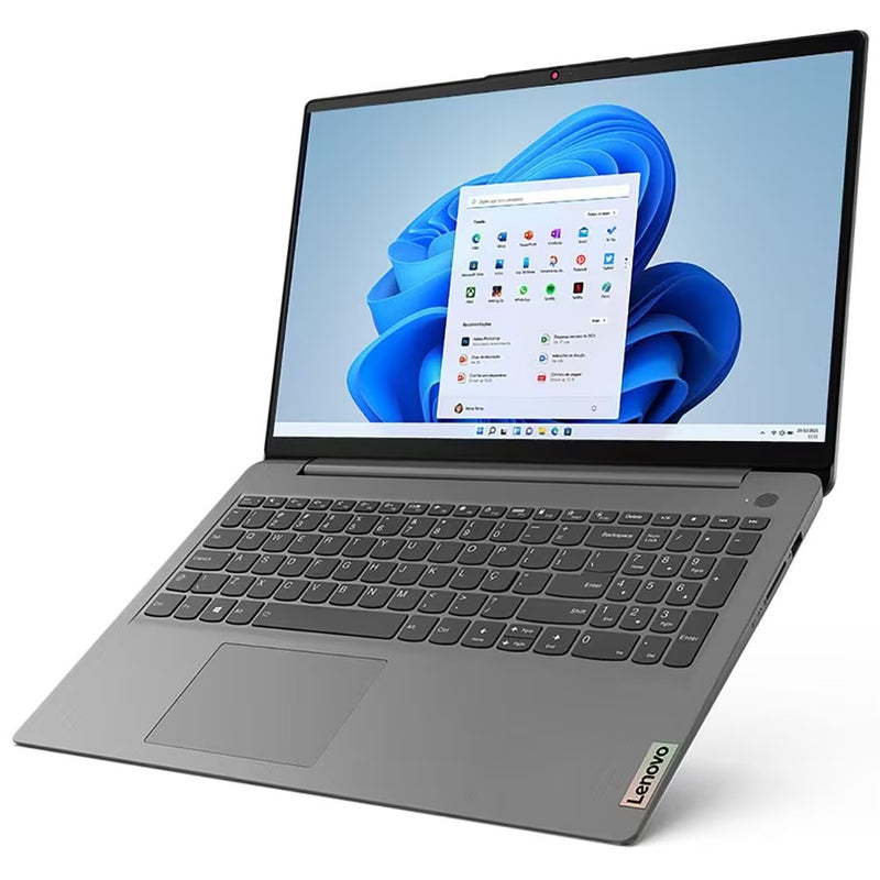 Notebook Lenovo AMD Ryzen 7-5700U 8GB 256GB SSD Tela Full HD 15.6” Windows 11 Ideapad 3 82MF0004BR